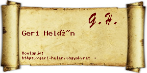 Geri Helén névjegykártya